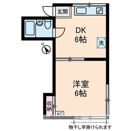 ハイム南砂[1DK/23.96m2]の間取図