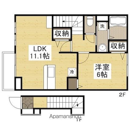 ラ・カーサ・ミーア[1LDK/46.09m2]の間取図