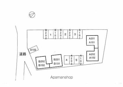 シャンドール[2K/42.25m2]の配置図