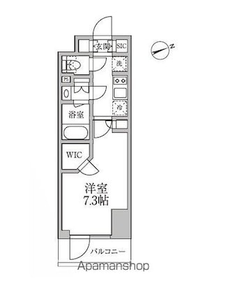 レジディア新御徒町Ⅱ[1K/25.04m2]の間取図