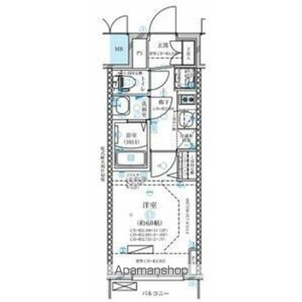 ディアレイシャス今池[1K/21.28m2]の間取図