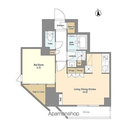 グランカーサ蒲田ウエスト[1LDK/39.4m2]の間取図