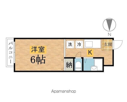 東京都八王子市丹木町２丁目[1R/20.46m2]の間取図