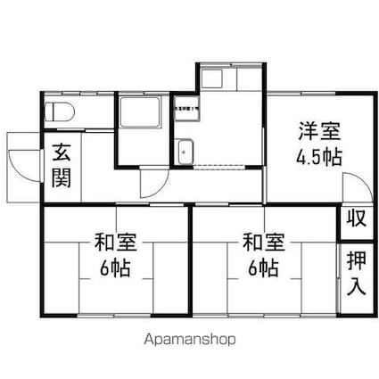 長野県長野市大字稲葉日詰[3K/46.37m2]の間取図
