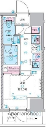 東京都杉並区下高井戸４丁目[1K/20.74m2]の間取図