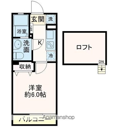アロンジェ[1K/18.83m2]の間取図