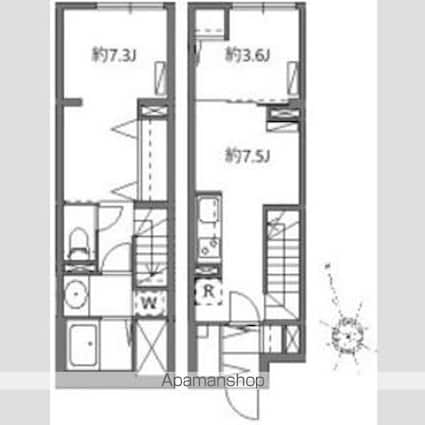 東京都世田谷区下馬５丁目[2DK/51.85m2]の間取図