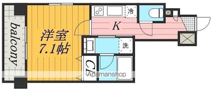 メインステージ押上Ⅳ[1K/25.77m2]の間取図