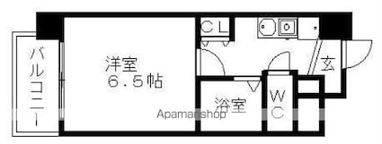 グレイス名駅北（旧称Ｔ‘ｓ　Ｄｒｅａｍ名駅北）[1K/21.19m2]の間取図