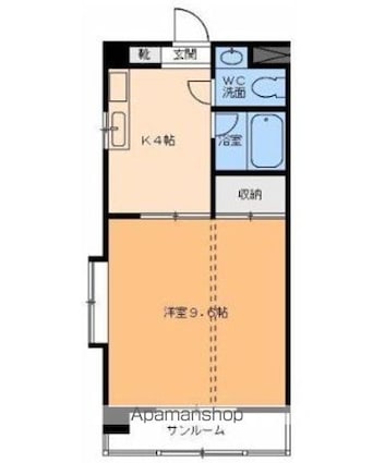 グリーンコートなみかた[1K/29.64m2]の間取図