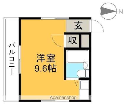 シャーマー上町[1R/20m2]の間取図