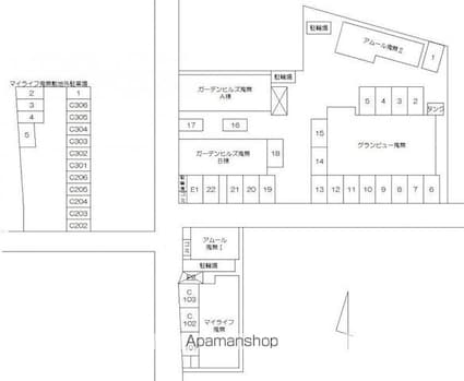マイライフ鬼無[1R/15.66m2]の配置図