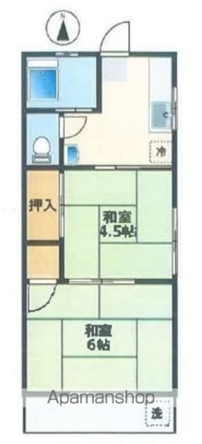 東京都武蔵野市桜堤１丁目[2K/29.82m2]の間取図