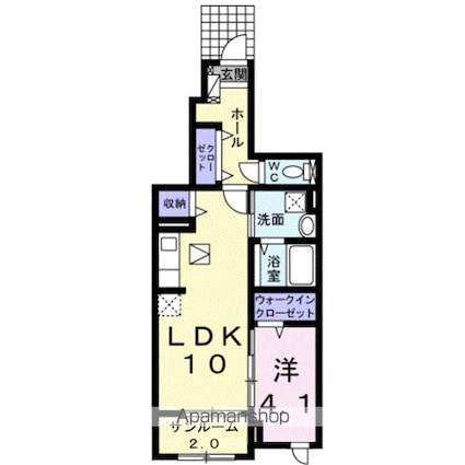 ベル・カーサ[1LDK/43.7m2]の間取図