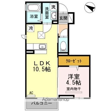 シャローム[1LDK/36.58m2]の間取図