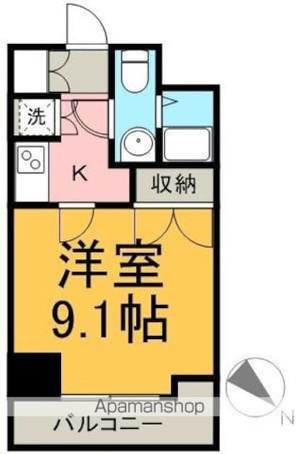 リアン　トレゾール　東京亀有[1K/26.68m2]の間取図