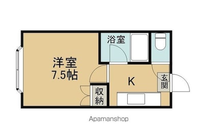長野県長野市大字北長池[1K/24m2]の間取図