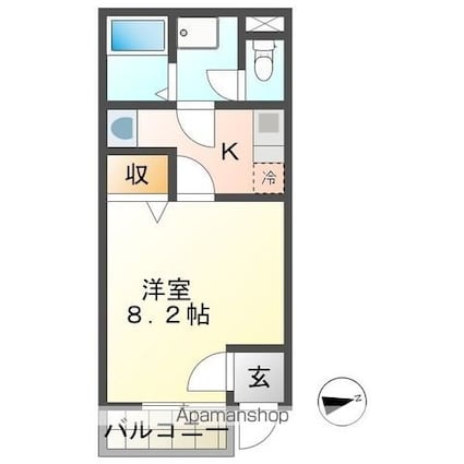 ドリームハイツ３号館[1K/26.24m2]の間取図
