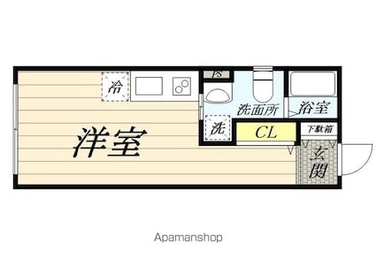 神奈川県横浜市鶴見区生麦５丁目[1R/20.11m2]の間取図
