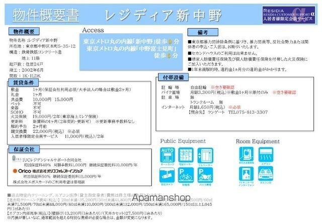 レジディア新中野[1K/20.4m2]のその他内装1