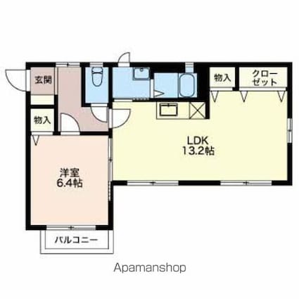 サニーコート井川城Ｂ[1LDK/47.86m2]の間取図
