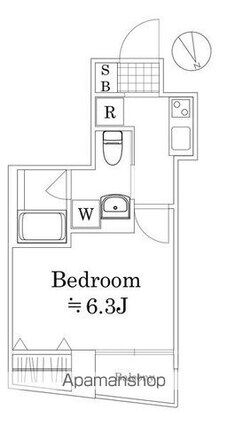 ラフィスタ横浜黄金町[1K/22.99m2]の間取図