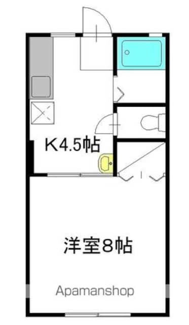 ペガサスハイツ大成　Ｂ棟[1K/27.08m2]の間取図
