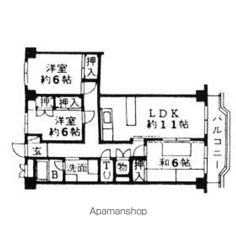 クレスト砧[3LDK/71.55m2]の間取図