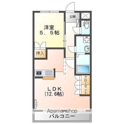 Ｌ－Ｓｔａｇｅ[1LDK/39.66m2]の間取図