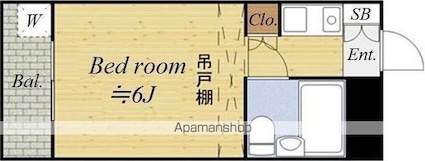 東京都三鷹市井口１丁目[1R/16.8m2]の間取図