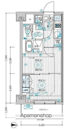 ブライズ大島[2K/25.33m2]の間取図