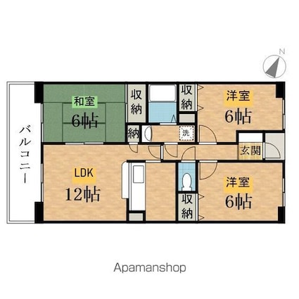小林ハイツ[3LDK/65.27m2]の間取図