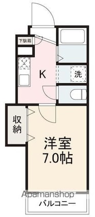 ＢＩＧＢＡＮ２[1K/25.12m2]の間取図