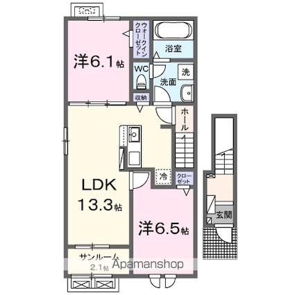 エムズ　グリューエン[2LDK/63.03m2]の間取図