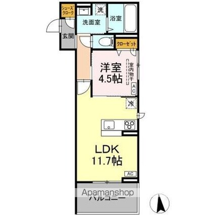 フィオレンテ　長町南[1LDK/41.08m2]の間取図