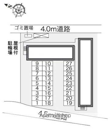 レオパレス源藤Ⅲ[1K/20.28m2]の配置図