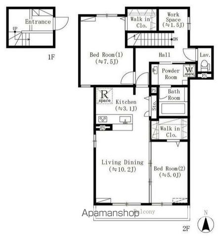 ＰＡＲＫＢＥＡＲ四谷三丁目の間取り