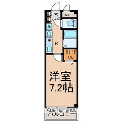 サン香呑[1K/22.93m2]の間取図