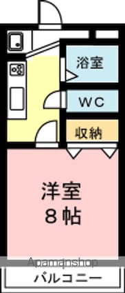 静岡県浜松市中央区曳馬３丁目[1K/22.68m2]の間取図