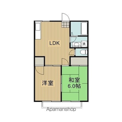 ガーデンヒルズ郡山[2LDK/44m2]の間取図