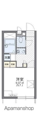 レオパレスセントラル島崎[1K/20.28m2]の間取図