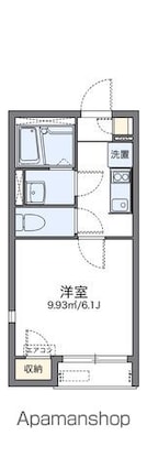 レオネクストアメニティささきの[1K/20.75m2]の間取図