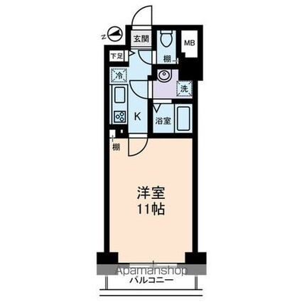 セザールスカイタワー銀座東[1K/31.87m2]の間取図