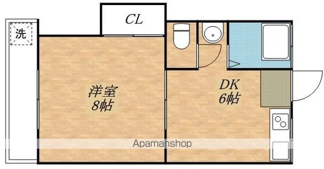 東京都三鷹市上連雀４丁目[1DK/29.75m2]の間取図