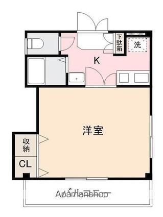 勅使ハイツ[1K/27.36m2]の間取図