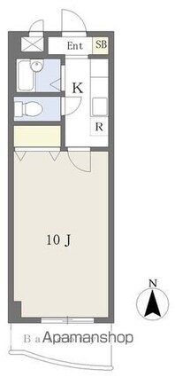 アルファガーデン[1K/28.35m2]の間取図