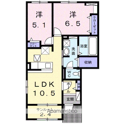 ベルデ・Ｓ[2LDK/56.69m2]の間取図