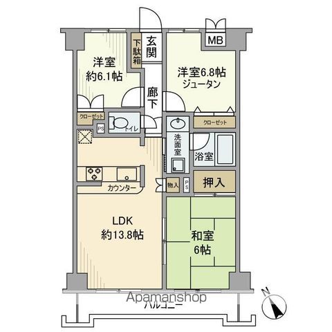 【ダイアパレス松戸みのり台の間取り】