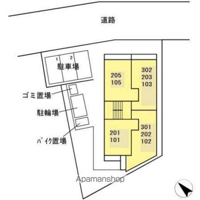 アルモ井の頭[1LDK/34.59m2]の配置図