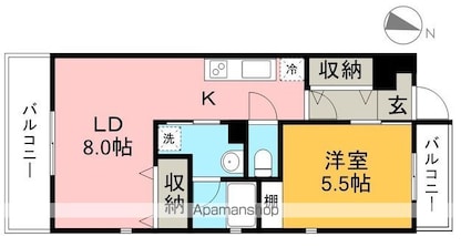 アクセスコート[1LDK/40.23m2]の間取図